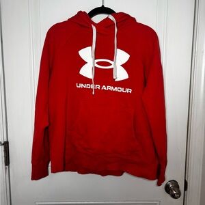 Under Armour Orange Logo Hoodie – Women’s Pullover Sweatshirt